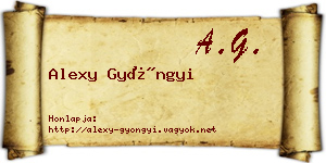 Alexy Gyöngyi névjegykártya